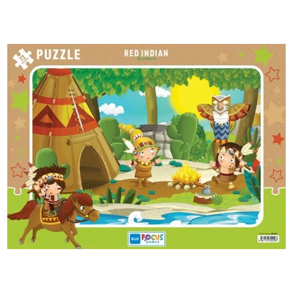 Blue Focus Red Indian (Kızılderili) - Puzzle 72 Parça - Görsel 3