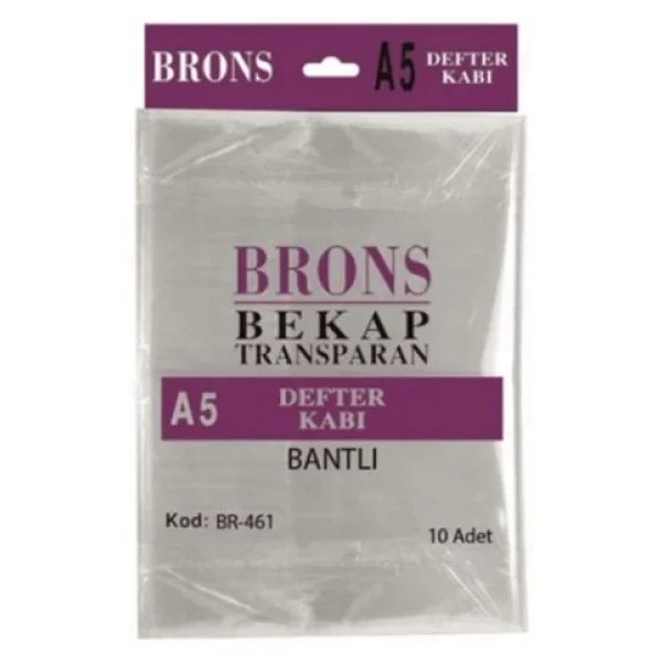 Brons Hazır Defter Kabı A5 Şeffaf 10lu Küçük Boy - 2 Paket - Görsel 4