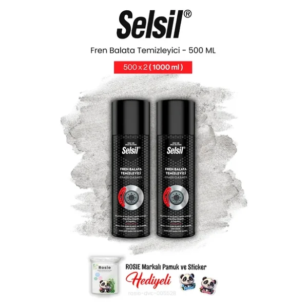 Selsil Fren Balata Temizleyici Sprey, 500 Ml 2 Adet Ve Rosie Pamuk 500 Ml - Görsel 3