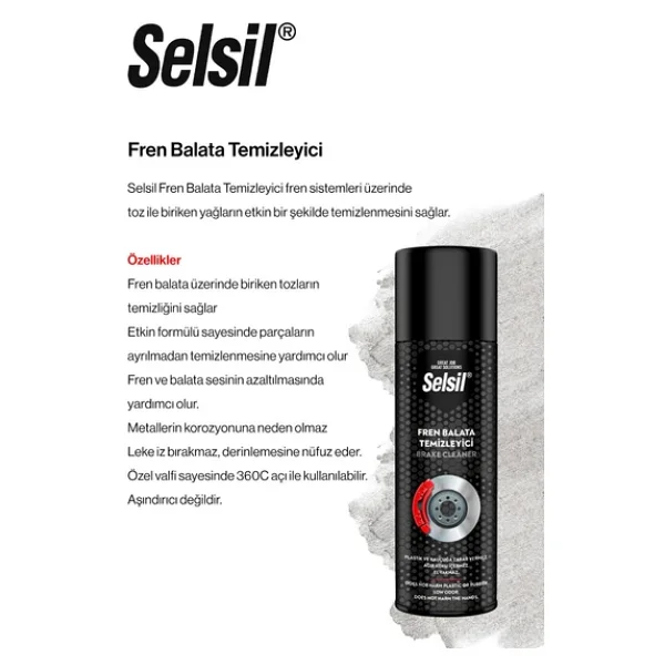 Selsil 5 Al 4 Öde Fren Balata Temizleyici Sprey, 500 Ml Ve Rosie Pamuk 500 Ml - Görsel 4