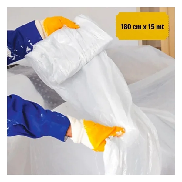 Buffer Boya Badana Eşya Koruma Hışır Örtüsü 180cm X 15 Mt Yapışkanlı Hışır Örtü - Görsel 5