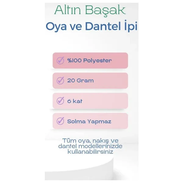 Altınbaşak Oya Ve Dantel İpi 20 Gr - Royaleks - No: 123 - Görsel 2