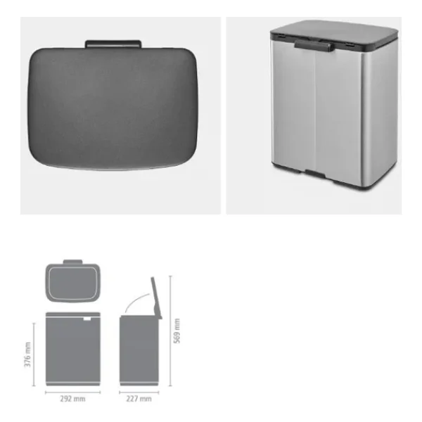 Brabantia Bo Fpp Matt Steel Çöp Kutusu 12lt - Görsel 6