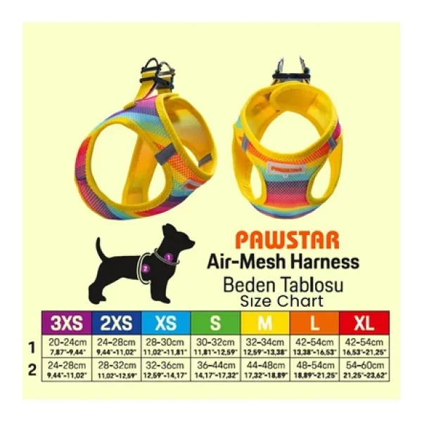 Pawstar Charm Air-mesh Göğüs Tasması Kedi Köpek Göğüs Tasması Nazar Boncuğu Desenli Köpek Tasması - Görsel 6