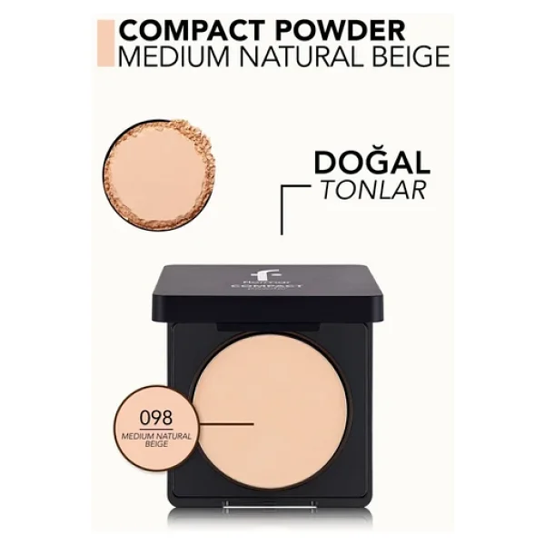 Flormar Yüksek Pigmentli & Yarı Mat 098 Medium Natural Beige 11 Gr Kompakt Pudra - Görsel 7