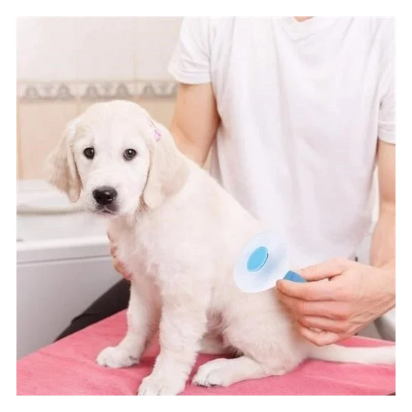 Buffer Kedi Köpek Tüy Toplayıcı Kendini Temizleyebilen Ergonomik Saplı Evcil Hayvan Tarağı Mavi - Görsel 5