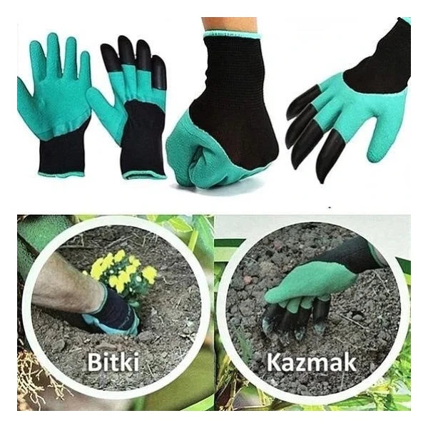BUFFER Toprak Kazma Ekme Çapalama İçin Korumalı Bahçe Bahçivan Eldiveni - Görsel 5