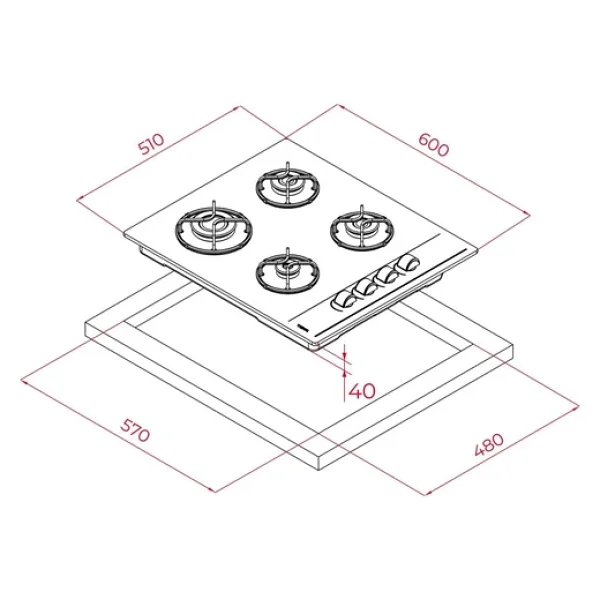 Teka Gbc 64002 Kbc Cam Ankastre Ocak - Görsel 5