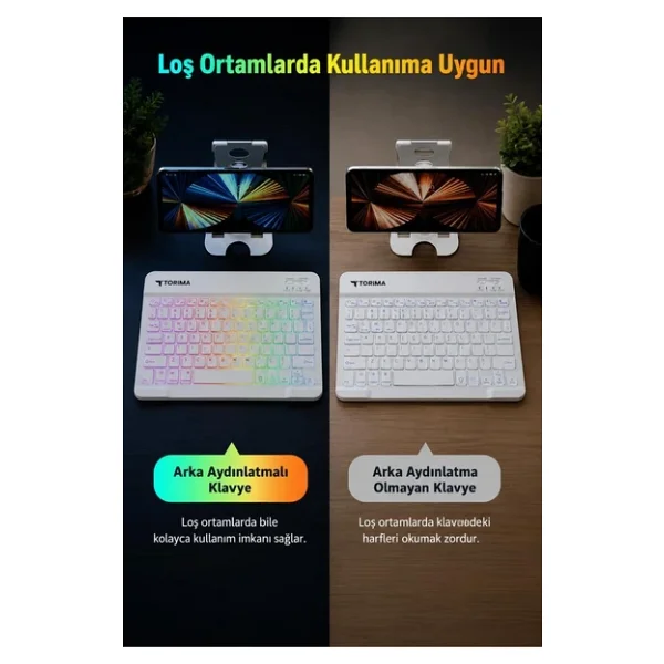 Torima Tmk-09 RGB Kablosuz Klavye Mouse Seti - Görsel 4