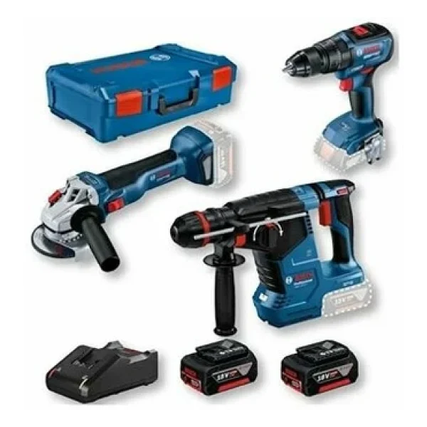 Bosch Gbh 187 Li + Gws 18v-10 + Gsr 18v-50 Elektrikli El Aletleri Seti - Görsel 6