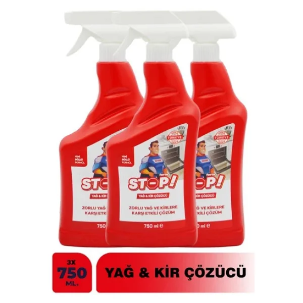 Stop Forte 3'lü Yağ Kir Ve Kireç Çözücü - Görsel 3