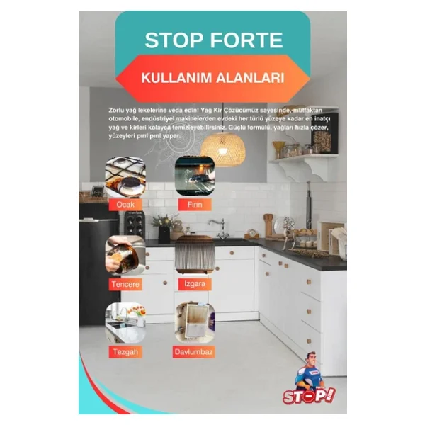 Stop Forte 3'lü Yağ Kir Ve Kireç Çözücü - Görsel 6