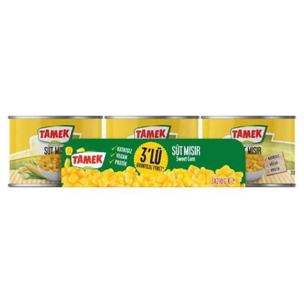 Tamek Mısır Konservesi 3x210 Gr X 3 Adet - Görsel 4