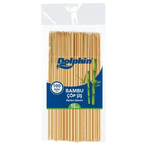 Dolphin Bambu Ahşap Çöp Şiş - Boy : 15 Cm. / En : 3mm - 100 Adetlik 5 Paket - Görsel 4