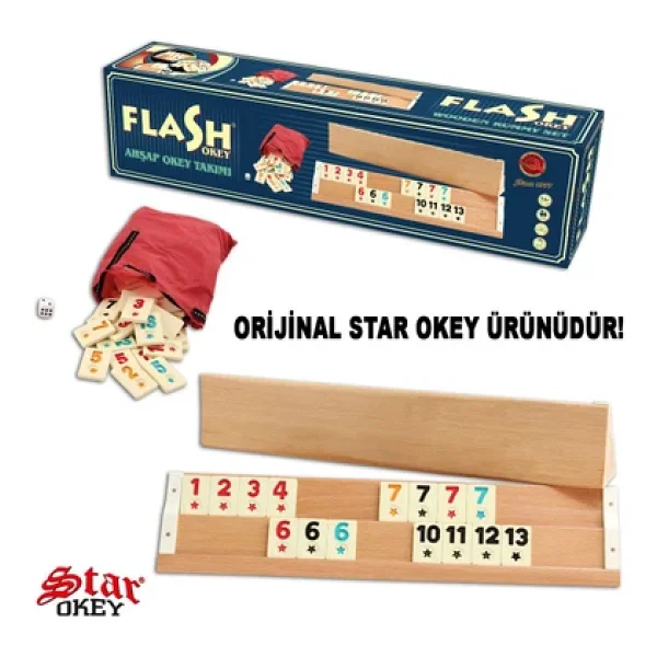 Star Flash Ağaç Okey Takımı - Görsel 2