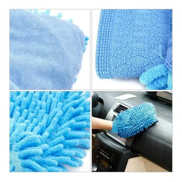 Mikrofiber Araç Yıkama Eldiveni Çizmez Oto Motorsiklet Bakım Süngeri Araba Temizleme Bezi Mop Havlu - Görsel 6