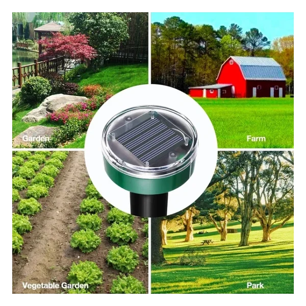 2 Adet Solar Güneş Enerjili Akrep,Köstebek,Yılan Fare Kovucu 750-1000 M2 Etkili Yuvarlak - Görsel 8