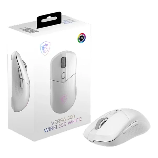 Msı Versa 300 Wireless Beyaz RGB Şarjlı Optik Kablolu/Kablosuz Oyuncu Mouse - Görsel 2