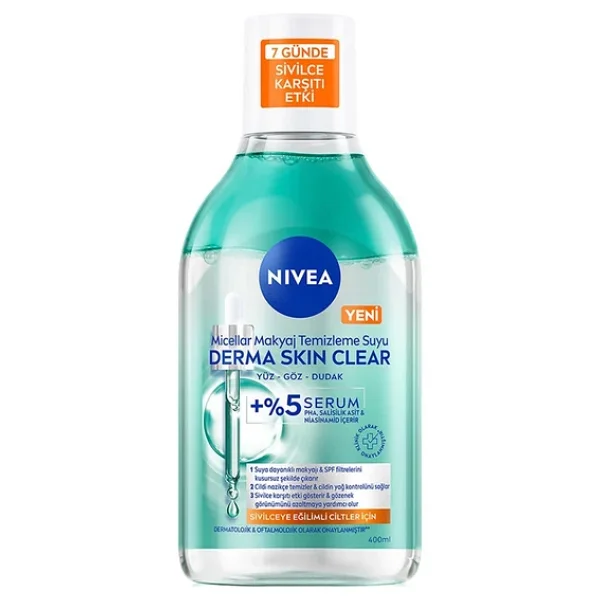 Nivea Derma Skin Clear 400 Ml Makyaj Temizleme Suyu - Görsel 5