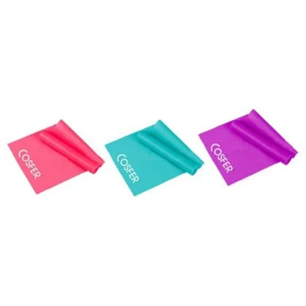 Cosfer 3'lü 120 Cm X 7,5 Cm Pilates Bandı Pilates Lastiği - Görsel 4
