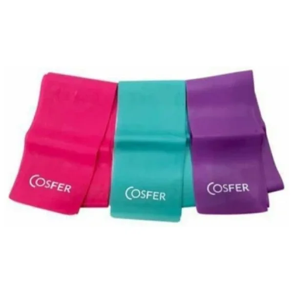 Cosfer 3'lü 120 Cm X 7,5 Cm Pilates Bandı Pilates Lastiği - Görsel 3