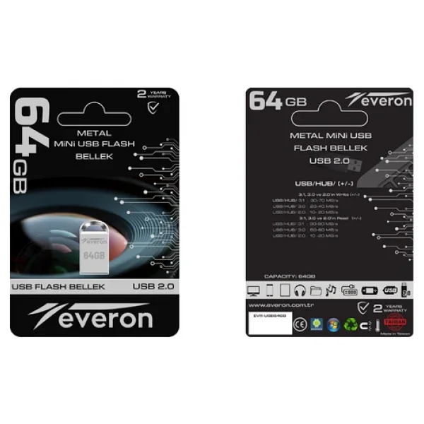 Everon 64gb Metal USB Mini Flash Bellek - Görsel 2