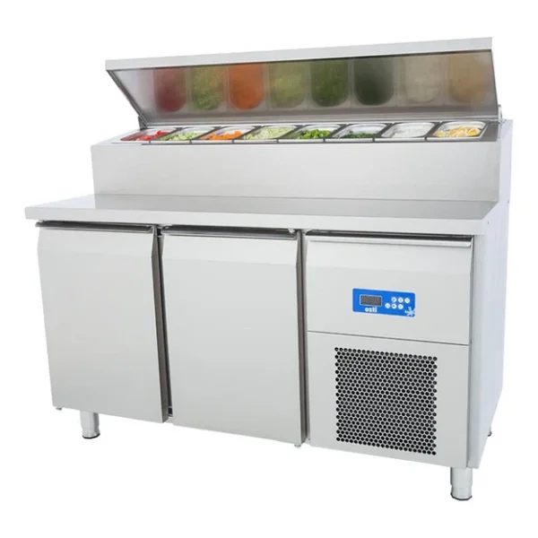 Öztiryakiler Çift Inox Kapılı Buzdolabı, Pizza Hazırlık Tablalı, Tag 270 Ntv, 142x70 Cm - Görsel 3