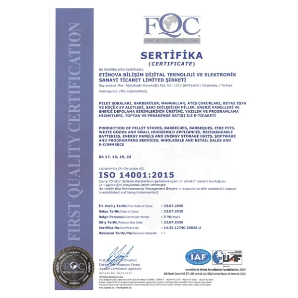 Etinova Eti-K3 Fırınlı Şömine Tipi Pelet Soba - Görsel 8