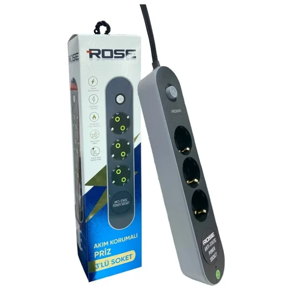 Rose Gr-300 Anahtarlı 5 M 3'lü Akım Korumalı Priz - Görsel 7