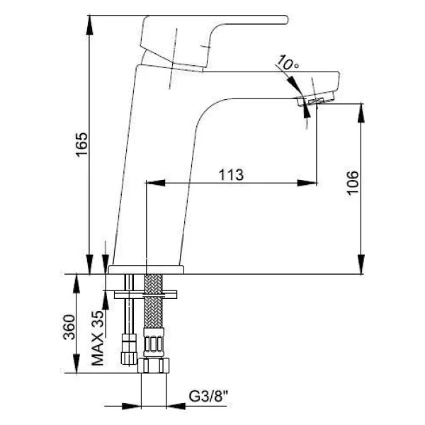 Ar 103588107 Lunetta Mat Siyah Lavabo Bataryası - Görsel 6