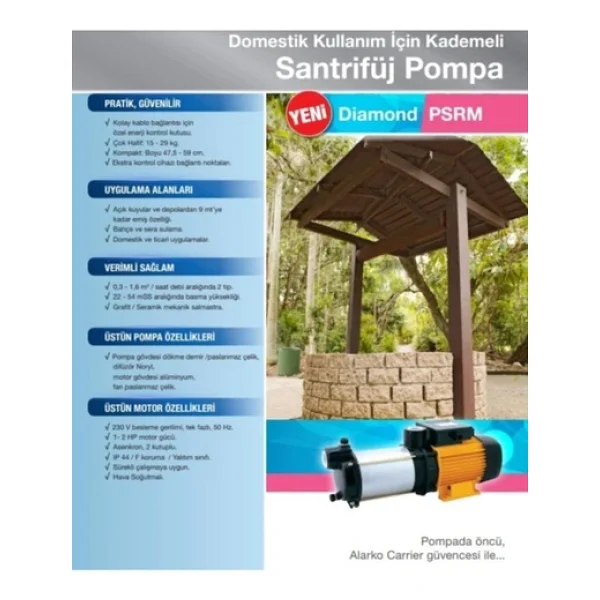 Alarko Psrm 255 - 1.5 Hp - 220 V Kademeli SantrifuJ Pompa - Görsel 7