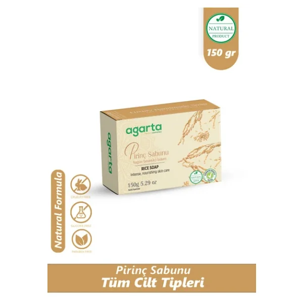 Agarta Doğal El Yapımı Cilt Beyazlatıcı Pirinç Sabunu 150 Gr - Görsel 4