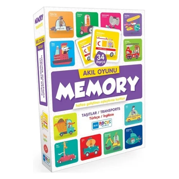 Blue Focus Memory Taşıtlar Akıl Oyunu 34 Parça - Görsel 4