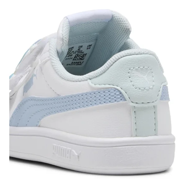 Puma Smash 3.0 Badges V 397287-09 Beyaz-Mavi Bebek Spor Ayakkabı - Görsel 6