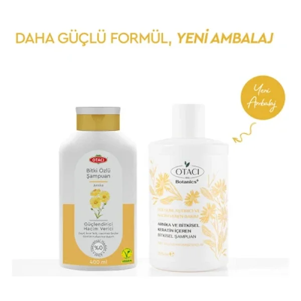 Otacı Botanics+ Arnika Ve Bitkisel Keratin İçeren 375 Ml Dolgunluk Ve Hacim Veren Şampuan - Görsel 3