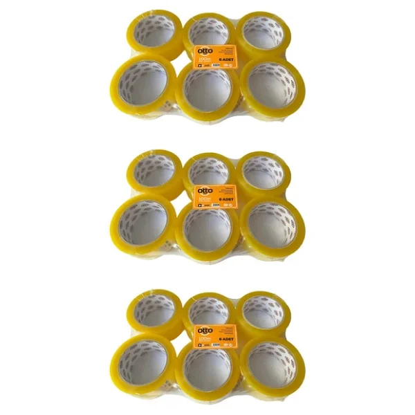 Otto Bant Şeffaf Koli Bandı Bantı / 45 mm x 100 Metre / 6 Adetlik 3 Paket - Görsel 7