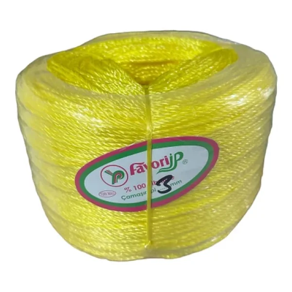 Favori İp Halat Fh03 Pp Naylon Burgulu Örgü Çamaşır İpi - Sarı - 100 Metre - 5 Adet - Görsel 4