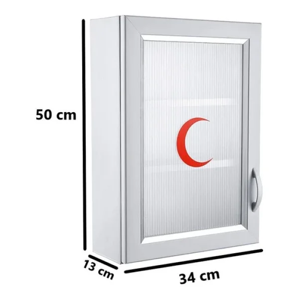 Omnipazar Clk-159 Pvc İlk Yardım Ecza Dolabı 3 Raflı Kapaklı Beyaz - Görsel 4
