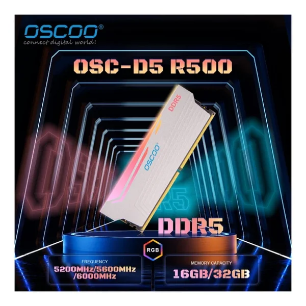 Oscoo White Radiantx R500 RGB 32gb (2x16) 6000mhz Cl46 DDR5 1.35v RAM - Görsel 4
