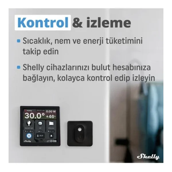 Shelly Wall Display + Blu H&T Siyah Akıllı Ev Kumandası - Görsel 7