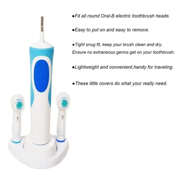 Orident Oral-B Uyumlu Şarjlı Diş Fırçası Ve Elektrikli Diş Fırçası Başlıkları Için Koruma Kapağı 3 Adet - Görsel 4
