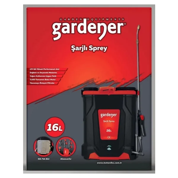 Gardener 165516 16 Lt Akülü Sırt Tipi İlaçlama Pompası - Görsel 7