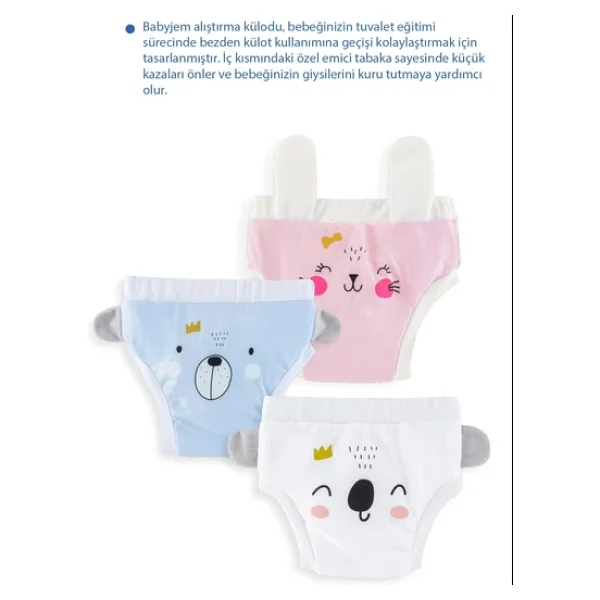 Babyjem Soft Beyaz Alıştırma Külodu - Görsel 6