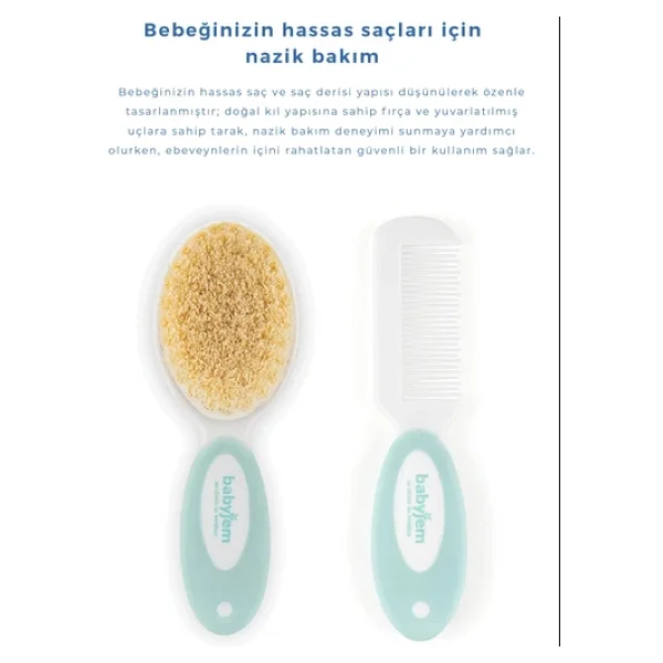 Babyjem 519 Doğal Kıl Fırça Tarak Seti - Görsel 6