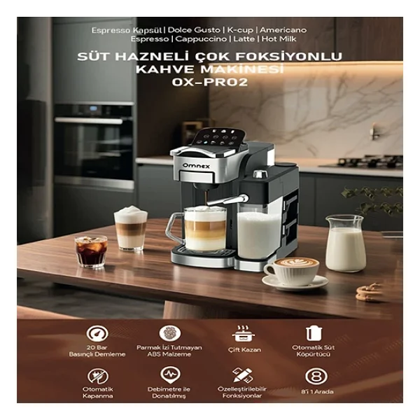 Omnex Ox-Pro 2 Kapsül Kahve Makinesi - Görsel 6