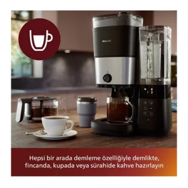 Philips Filtre Kahve Makinesi - Hazneli- Cam Sürahi - Görsel 4
