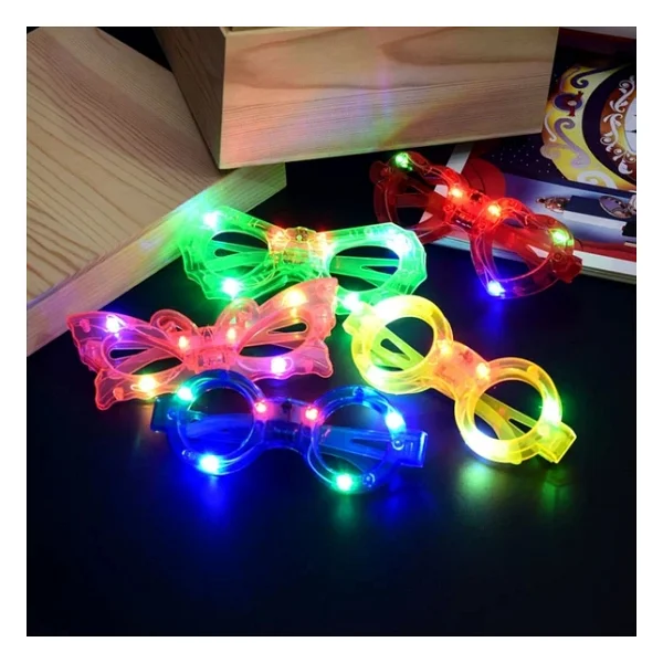 LED Işıklı Karışık 6 Model Yanar Söner Parti Gözlüğü 6 Adet - Görsel 2