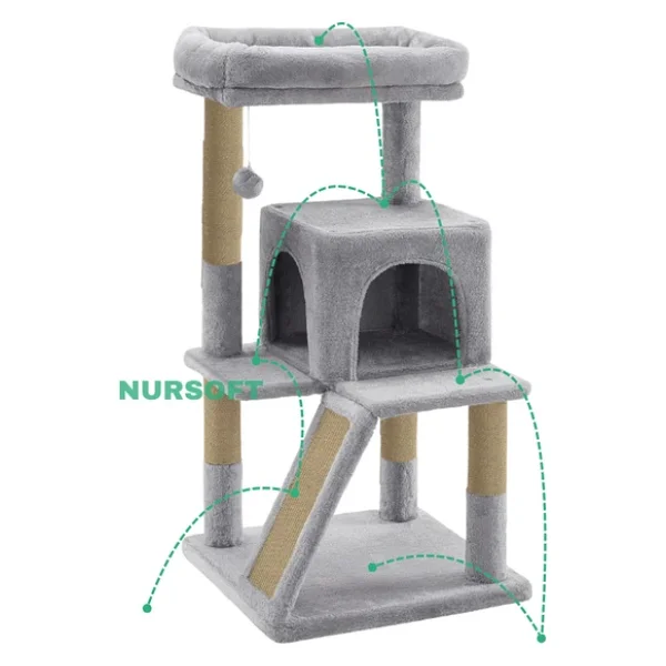 Nursoft Teraslı Dekoratif Kedi Tırmalama Ve Oyun Evi - Görsel 3
