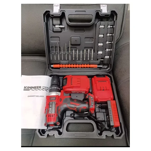Kimmeer Plus 12v 1.5 Ah Metal Şanzıman Çift Akülü Şarjlı 24 Parça Akülü Vidalama Matkap - Görsel 3