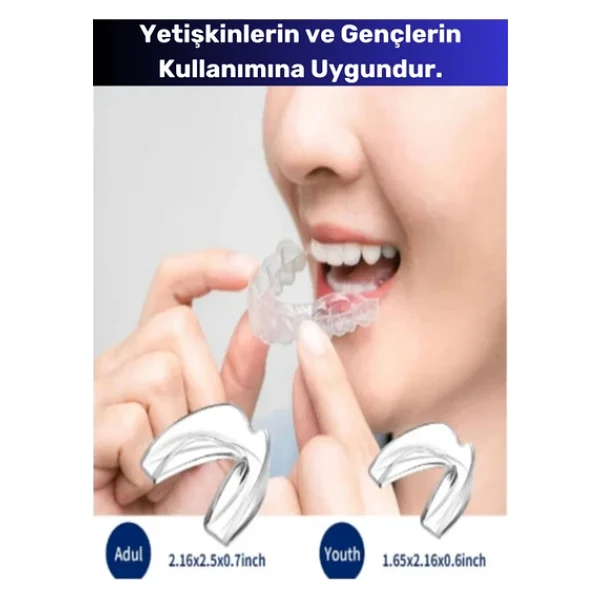 Premium Özel Seri Gece Plağı Çene Diş Sıkma Gıcırdatma Önleyici Koruyucu Diş Aparatı - Görsel 3